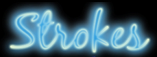 Strokes logo in neon
